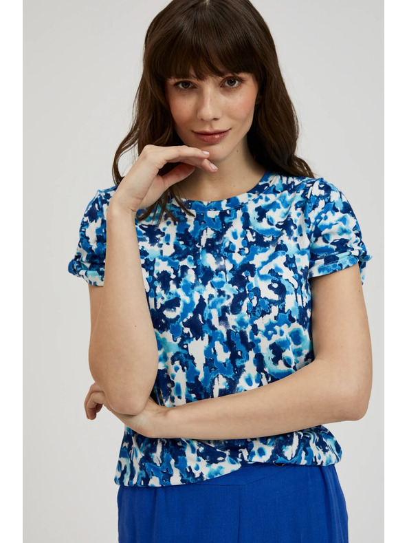 Moodo Modrá vzorovaná blúzka