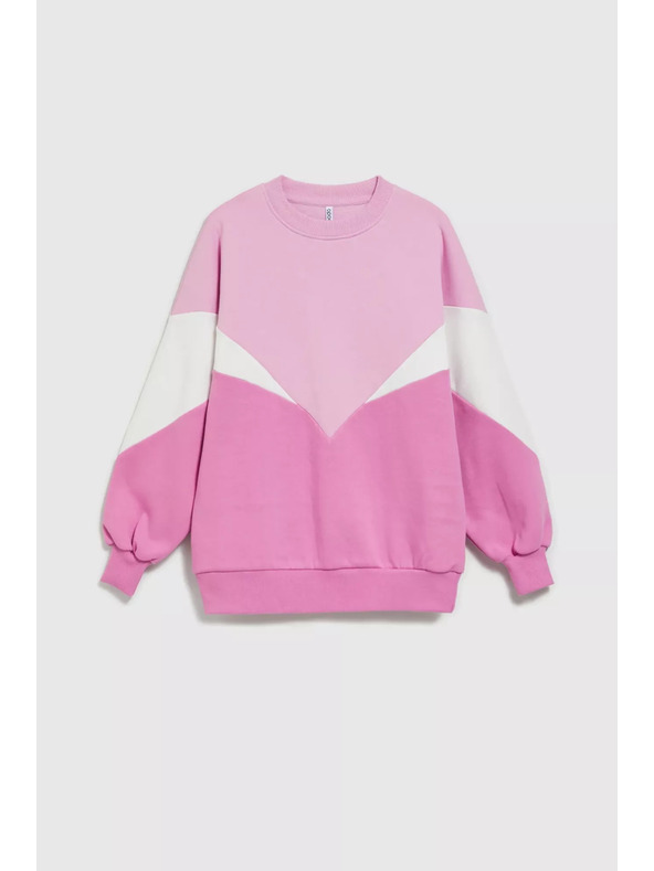 Moodo Ružová a biela mikina