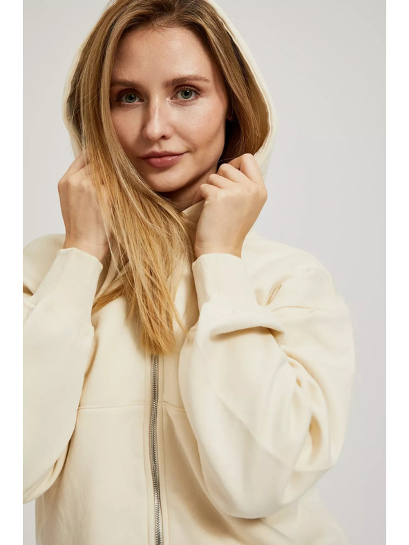 Moodo Krémová mikina na zips