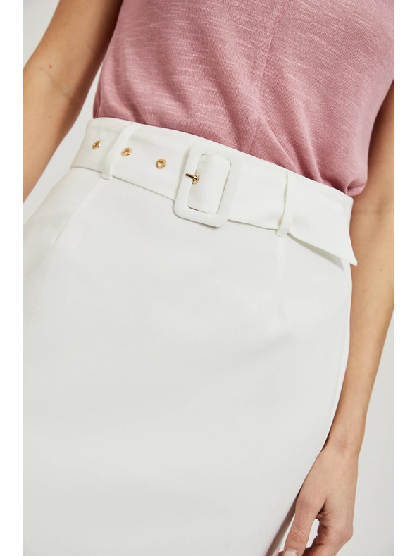 Moodo Biela púzdrová sukňa s páskom