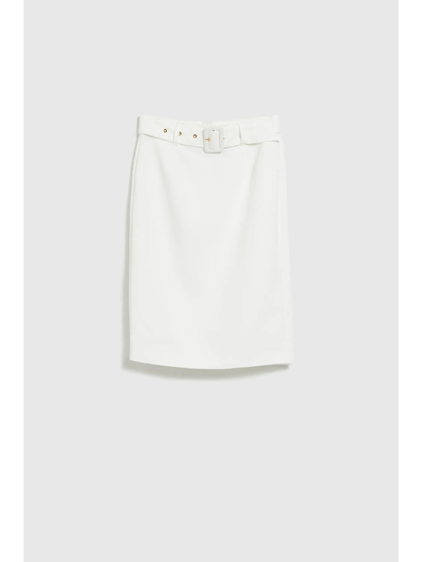 Moodo Biela púzdrová sukňa s páskom