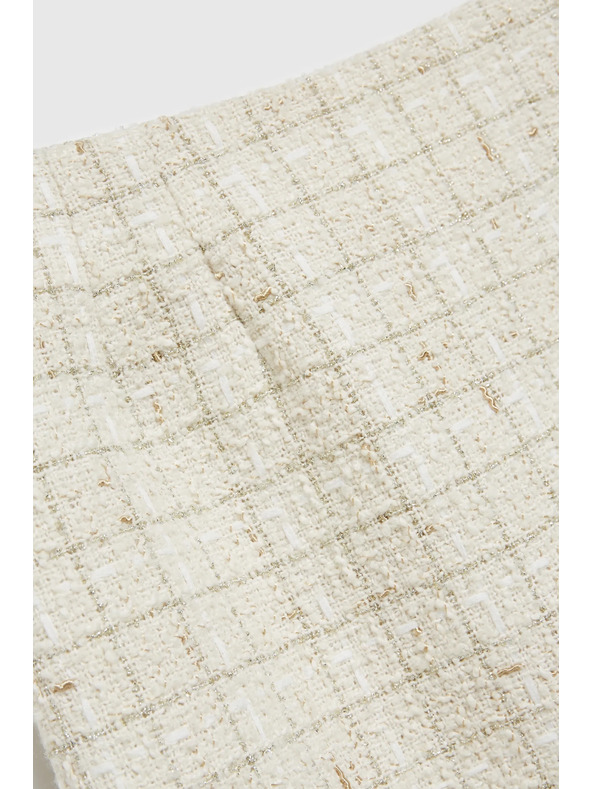 Moodo Krémová púzdrová kockovaná sukňa