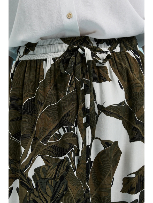 Moodo Khaki vzorovaná voľná sukňa