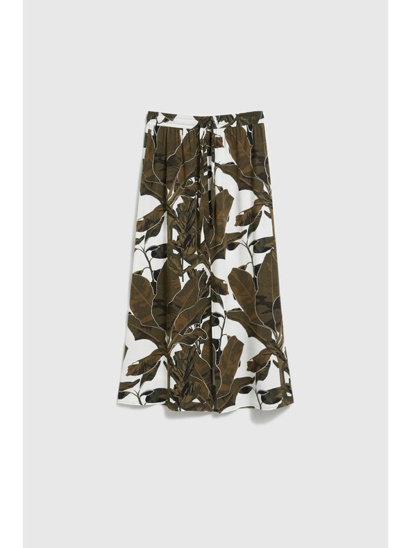 Moodo Khaki vzorovaná voľná sukňa