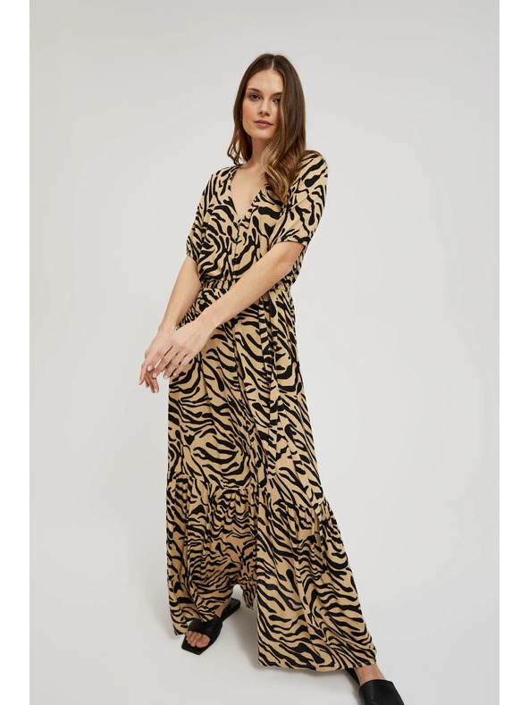 Moodo Béžové vzorované šaty