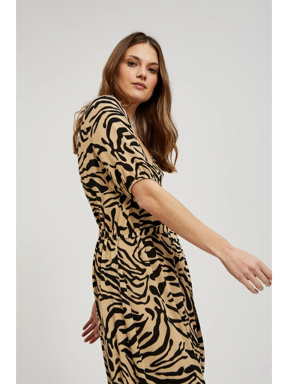 Moodo Béžové vzorované šaty
