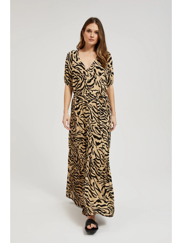 Moodo Béžové vzorované šaty