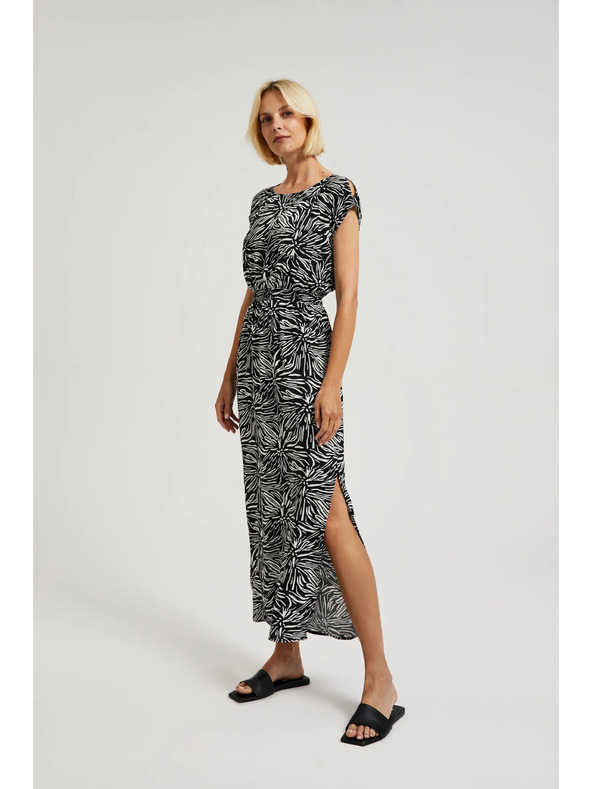 Moodo Vzorované dlhé šaty s rozparkom