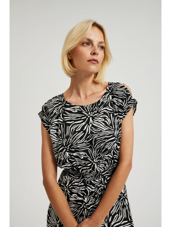 Moodo Vzorované dlhé šaty s rozparkom