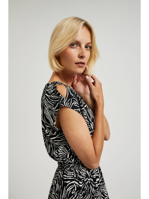 Moodo Vzorované dlhé šaty s rozparkom