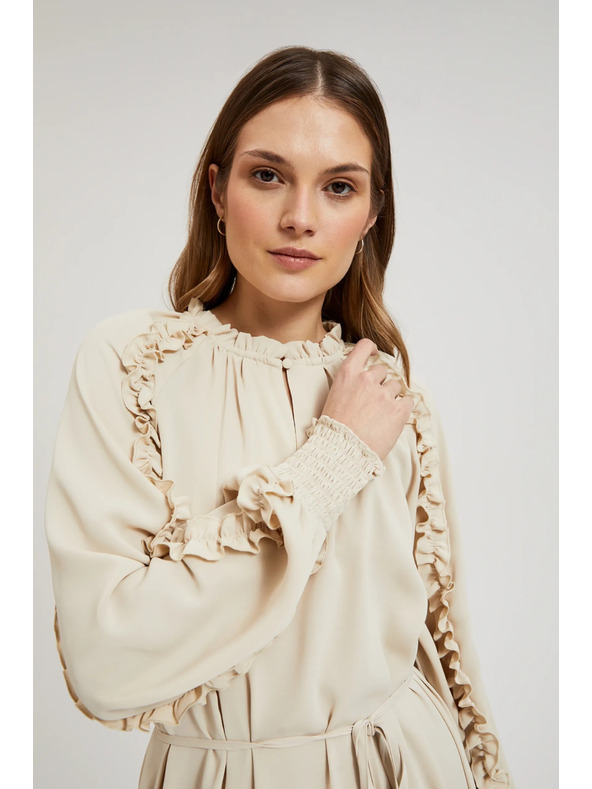 Moodo Krémové maxi šaty