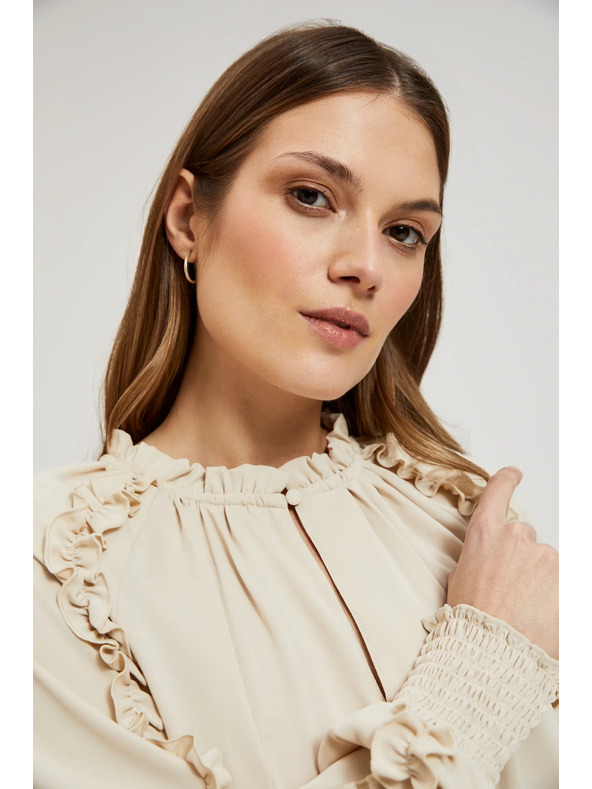 Moodo Krémové maxi šaty