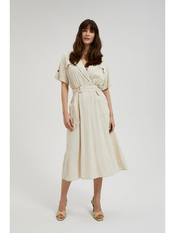 Moodo Béžové šaty s opaskom