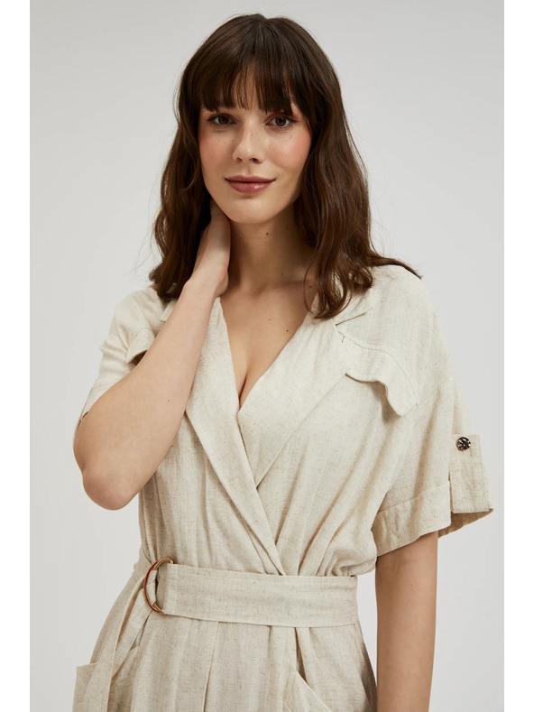 Moodo Béžové šaty s opaskom