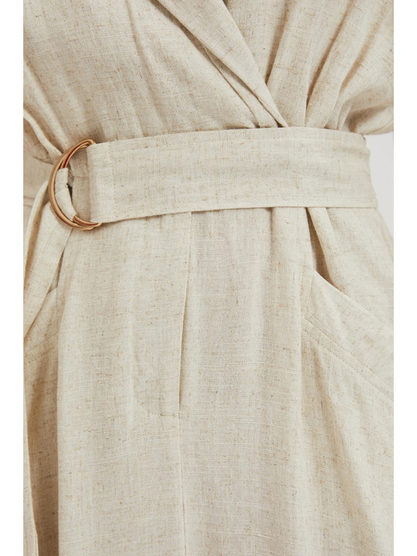Moodo Béžové šaty s opaskom