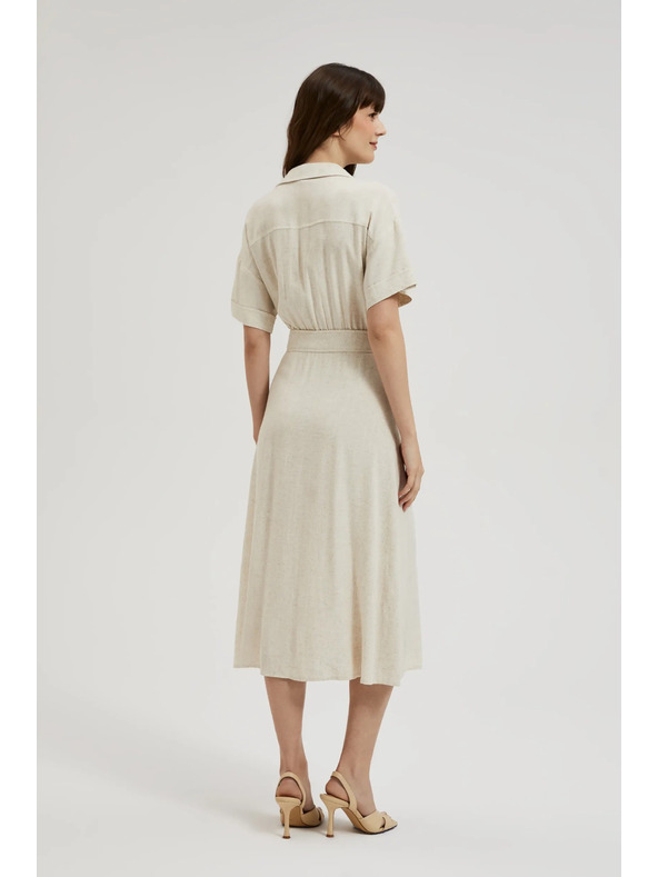 Moodo Béžové šaty s opaskom