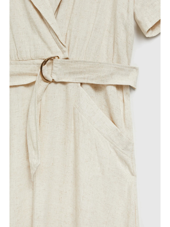 Moodo Béžové šaty s opaskom