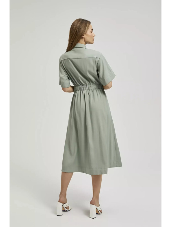 Moodo Olivové košeľové šaty