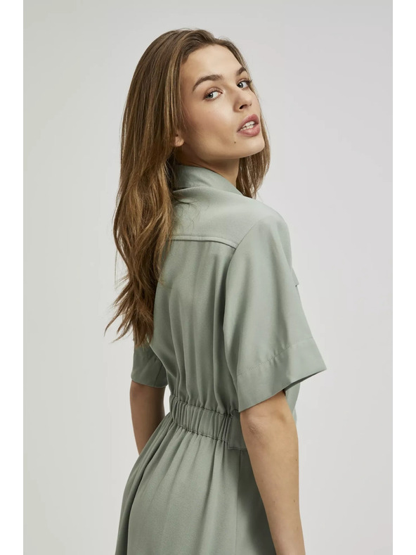 Moodo Olivové košeľové šaty