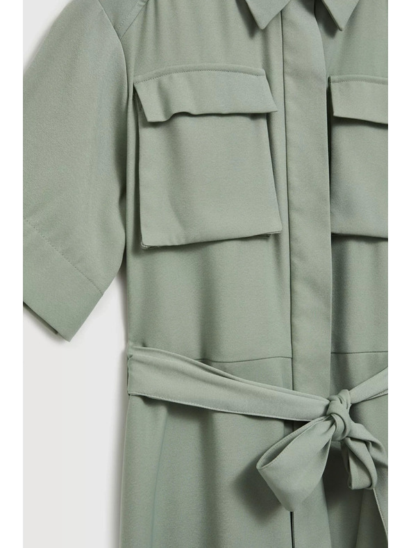 Moodo Olivové košeľové šaty