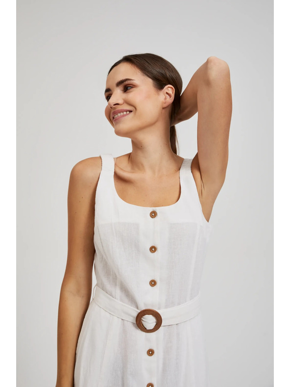 Moodo Biele šaty na ramienka