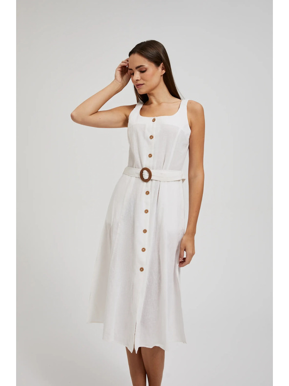 Moodo Biele šaty na ramienka