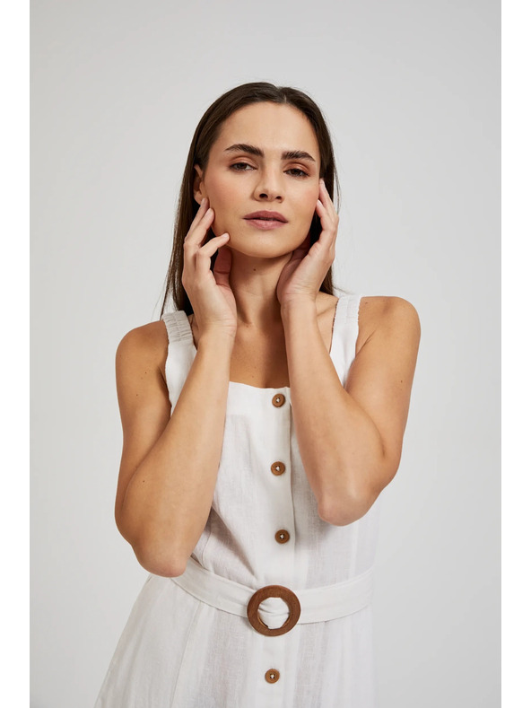 Moodo Biele šaty na ramienka