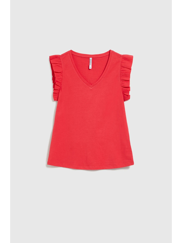 Moodo Červený top s volánikmi