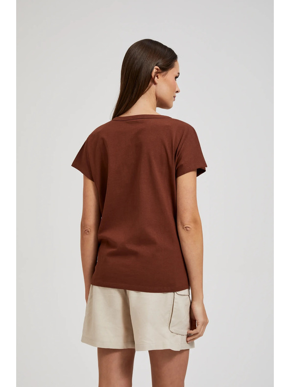 Moodo Hnedý top s gombíkmi