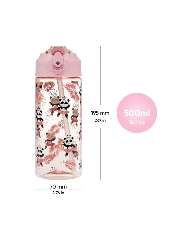 BAAGL  BAAGL Tritánová fľaša na pitie s slamkou Panda 500 ml