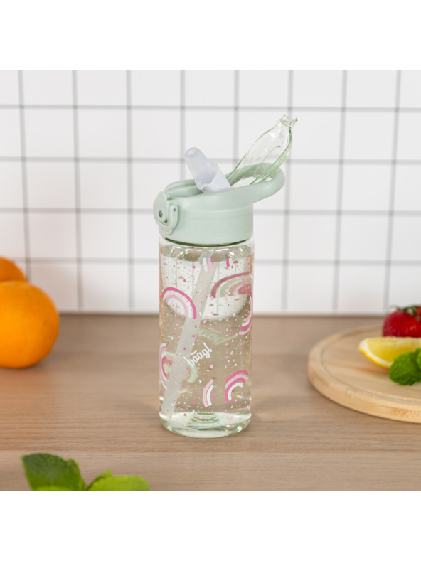 BAAGL  BAAGL Tritánová fľaša na pitie s slamkou Dúha 500 ml