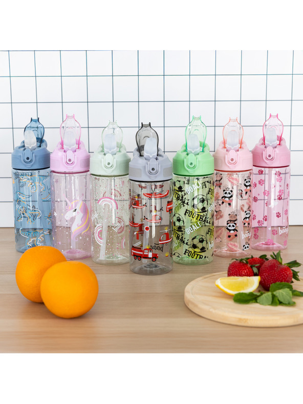 BAAGL  BAAGL Tritánová fľaša na pitie s slamkou Dúha 500 ml