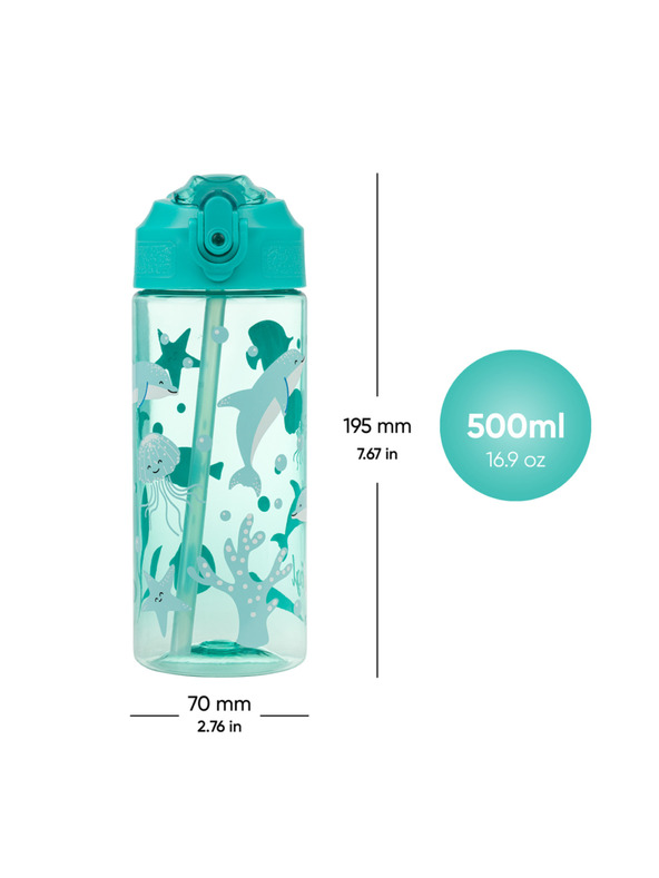 BAAGL  BAAGL Tritánová fľaša na pitie so slamkou Delfín 500 ml