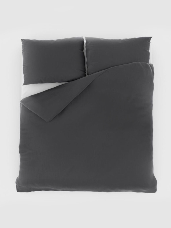 Kvalitex Francúzska mušelínová posteľná bielizeň 220x200, 70x90cm tmavosivá Kvalitex