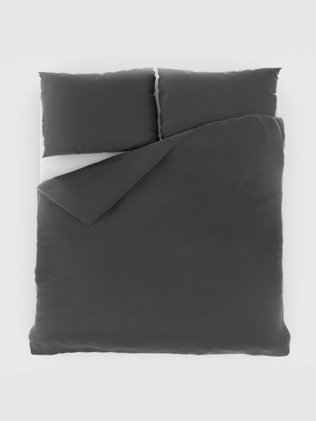 Kvalitex Francúzska mušelínová posteľná bielizeň 220x200, 70x90cm tmavosivá Kvalitex