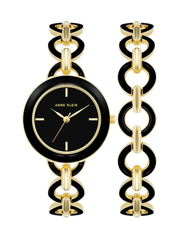 Anne Klein Darčeková sada hodiniek a náramku Anne Klein AK/4066BKST
