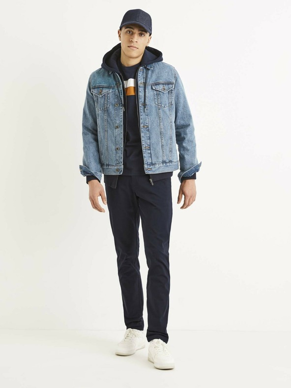 Celio Tmavomodré pánske nohavice Celio