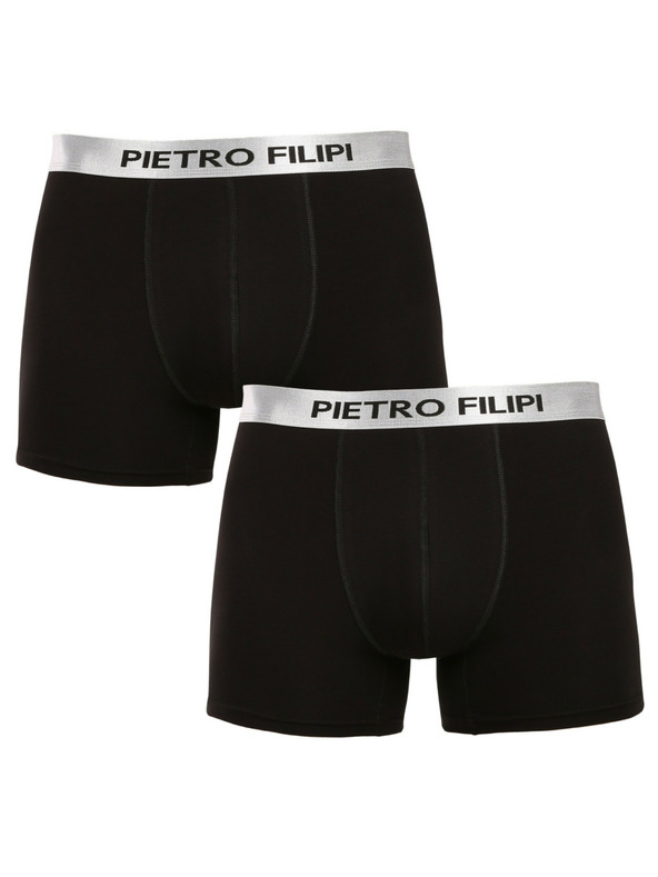 Pietro Filipi Sada dvoch - pánske boxerky Pietro Filipi čierne Metalic silver