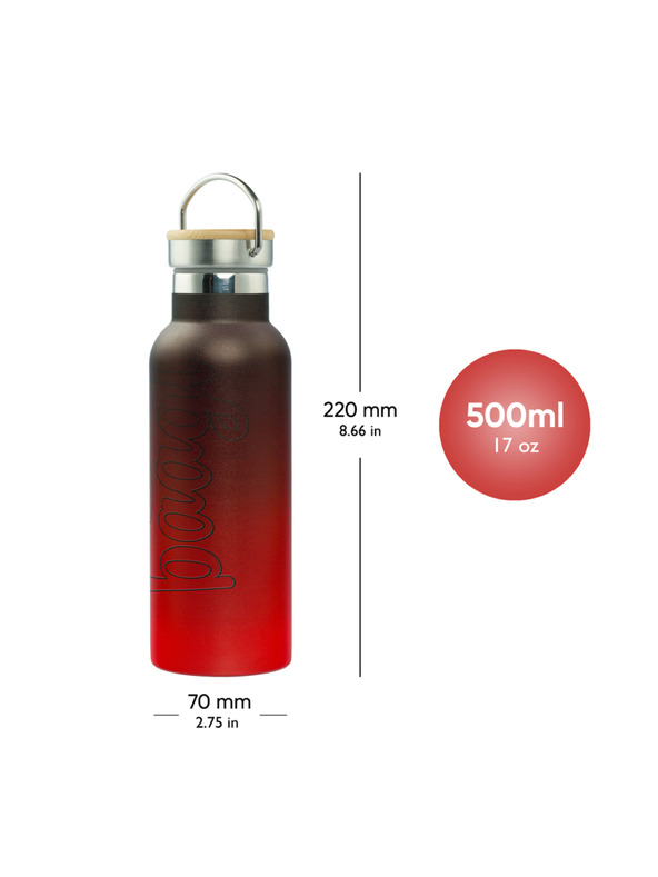 BAAGL  BAAGL Termofľaša s bambusovým viečkom Gradient červeno-čierna, 500 ml
