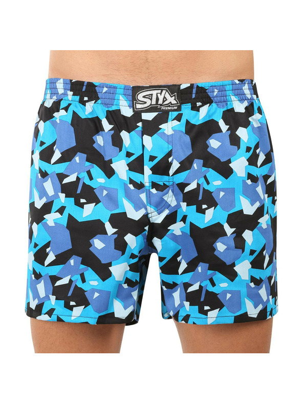 Styx Pánske trenírky Styx premium art klasická guma maskáč hranatý