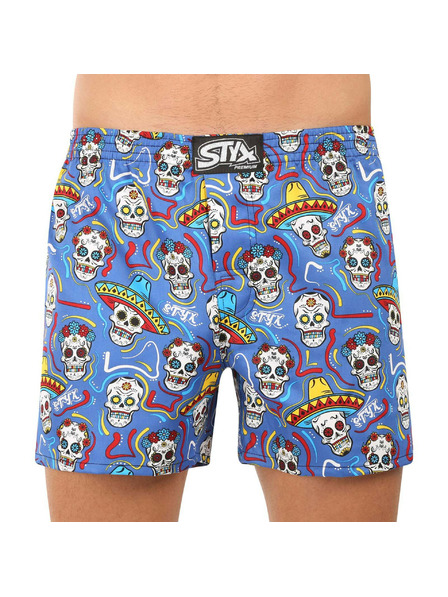 Styx Pánske trenírky Styx premium art klasická guma lebky