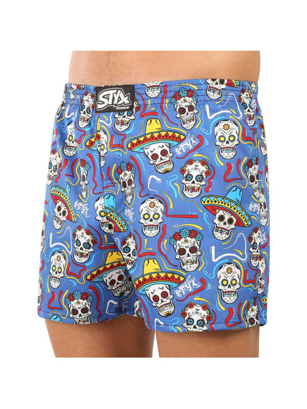 Styx Pánske trenírky Styx premium art klasická guma lebky
