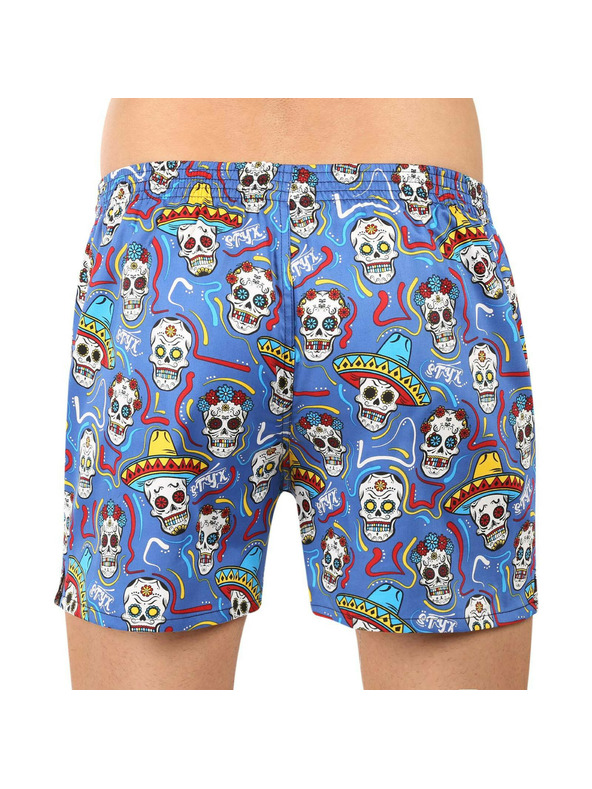 Styx Pánske trenírky Styx premium art klasická guma lebky