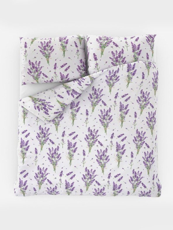Kvalitex Francúzske predĺžené bavlnené posteľné obliečky PROVENCE COLLECTION 240x220, 70x90cm LEVANDUĽA fialová