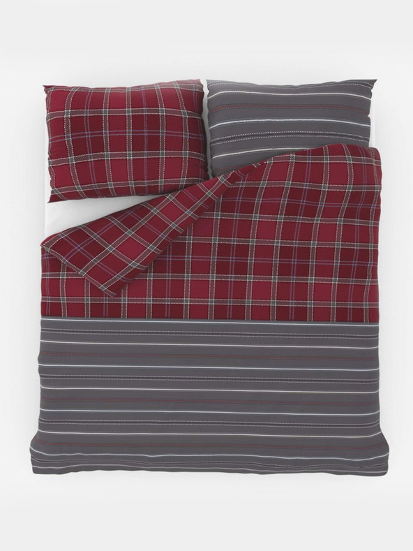 Kvalitex Francúzska bavlnená posteľná bielizeň do postieľky DELUX 240x200, 70x90cm CAMPUS sivá