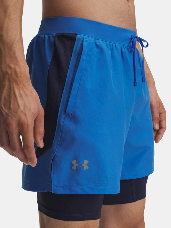 Under Armour Pánske kraťasy Under Armour UA LAUNCH 5'' 2-IN-1 SHORTS-BLU