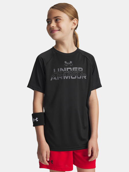 Under Armour Chlapčenské tričko Under Armour UA Tech Split Wordmark SS-BLK