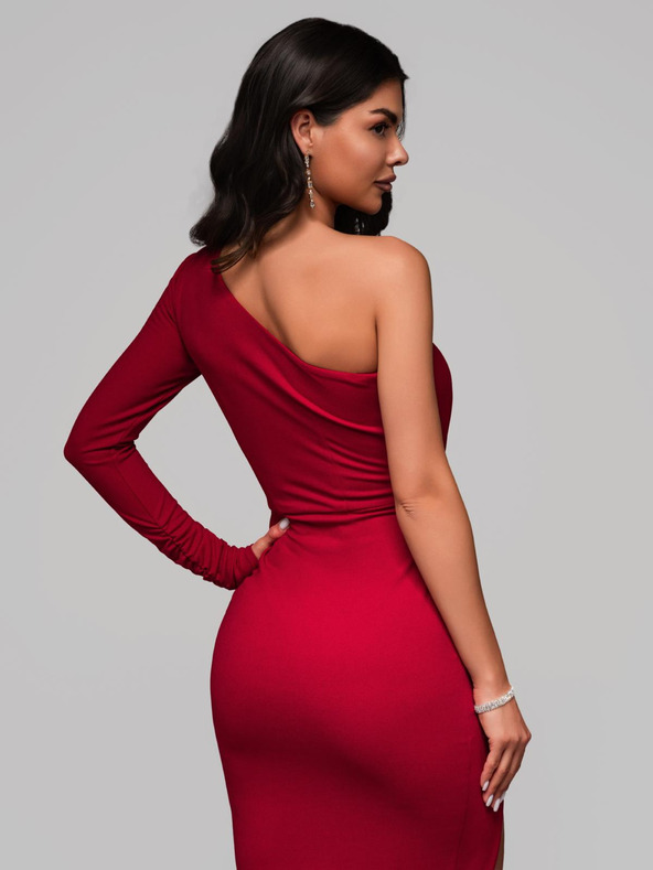 Edoti Maxi šaty GRACE - tmavočervené