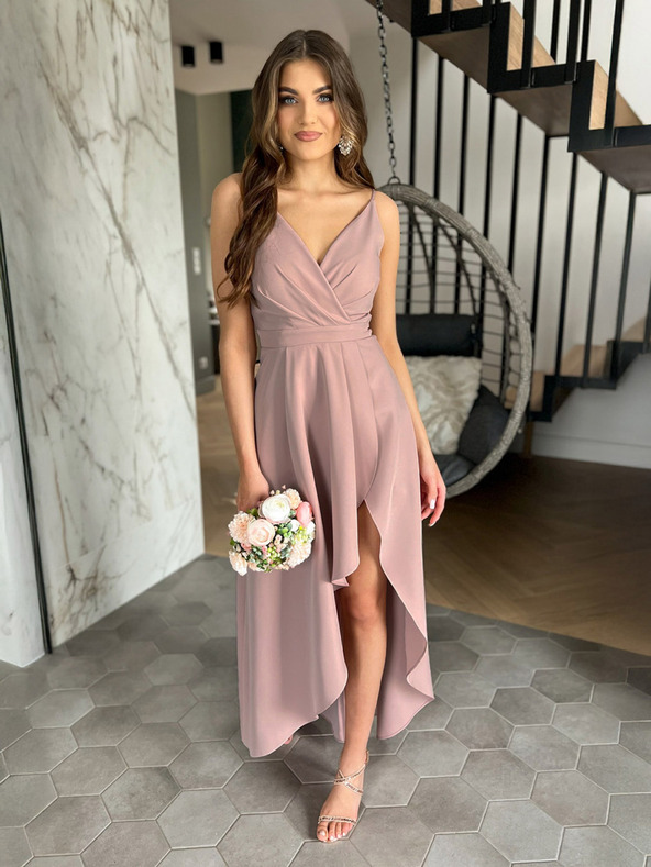 Edoti Maxi šaty LOVE - púdrové