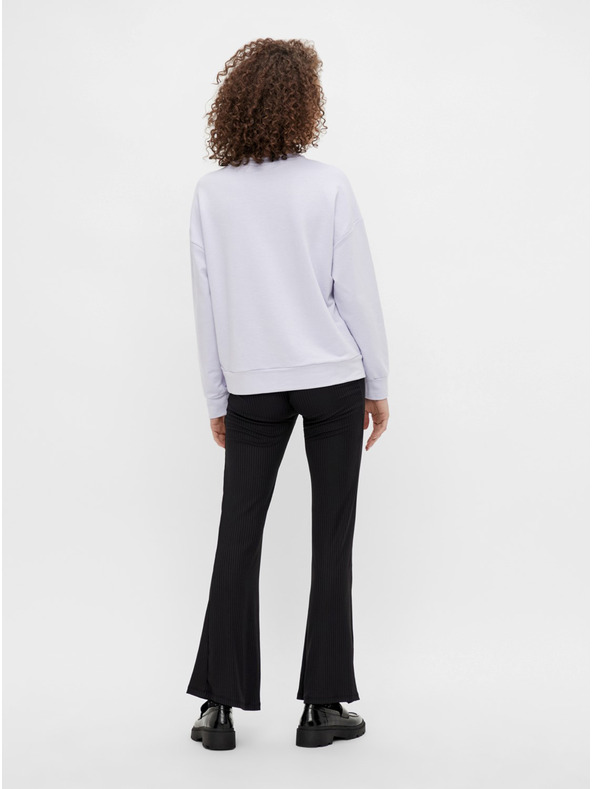 Pieces Čierne nohavice s rozšíreným strihom Pieces Toppy